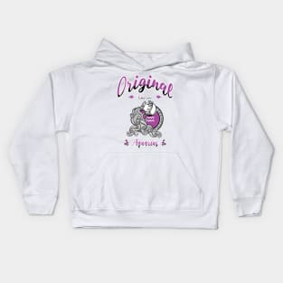 Zodiac attributes: Aquarius white Kids Hoodie